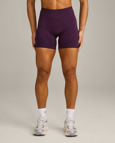 EnhanceLift™ Seamless Shorts with Gray Logo | Blackberry Purple