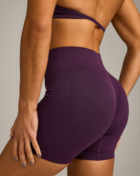EnhanceLift™ Seamless Shorts with Gray Logo | Blackberry Purple