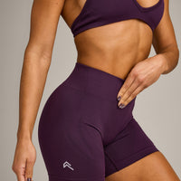 EnhanceLift™ Seamless Shorts with Gray Logo | Blackberry Purple