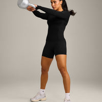 Oner Seamless Fitted Long Sleeve Regular Top | Soft Black