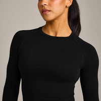 Oner Seamless Fitted Long Sleeve Regular Top | Soft Black