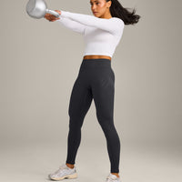 Oner Seamless Fitted Long Sleeve Mid Top | White