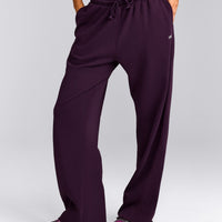 Cotton Vintage Lounge Wide Leg Sweatpants | Washed Blackberry Purple