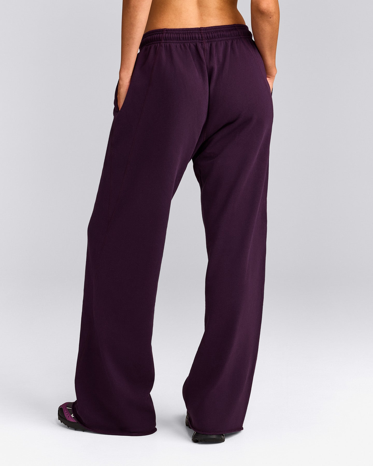 Cotton Vintage Lounge Wide Leg Sweatpants | Washed Blackberry Purple
