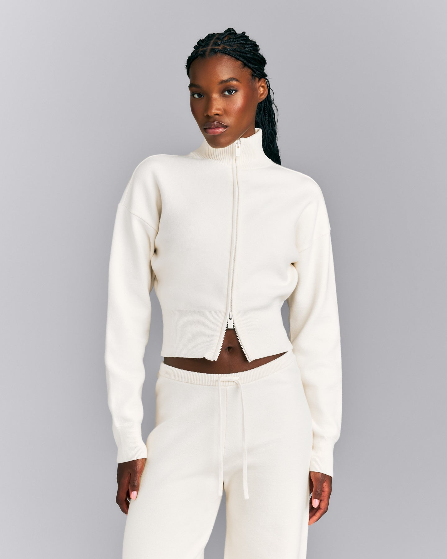 Mid Weight Cotton Knit Cardigan | Marshmallow White