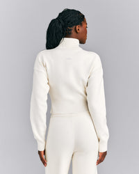 Mid Weight Cotton Knit Cardigan | Marshmallow White