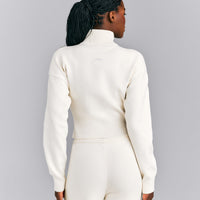Mid Weight Cotton Knit Cardigan | Marshmallow White