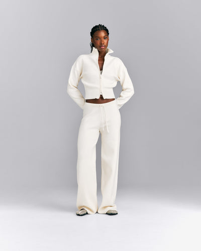 Mid Weight Cotton Knit Cardigan | Marshmallow White