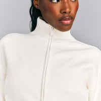 Mid Weight Cotton Knit Cardigan | Marshmallow White