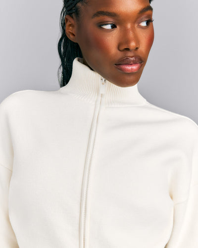 Mid Weight Cotton Knit Cardigan | Marshmallow White