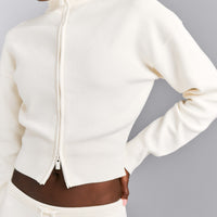 Mid Weight Cotton Knit Cardigan | Marshmallow White