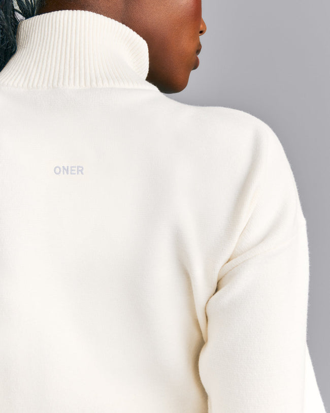 Mid Weight Cotton Knit Cardigan | Marshmallow White
