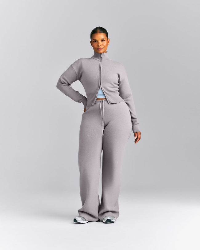 Mid Weight Cotton Knit Cardigan | Dark Zinc Gray