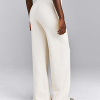 Mid Weight Cotton Knit Trouser | Marshmallow White