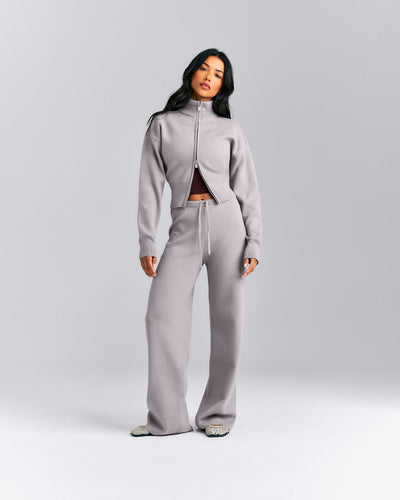 Mid Weight Cotton Knit Trouser | Dark Zinc Gray