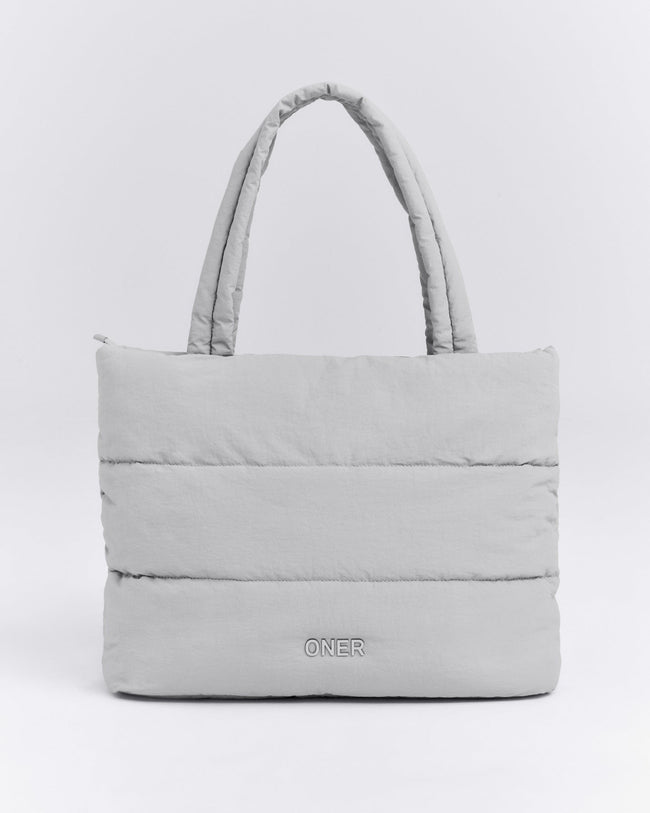 Quilted Tote Bag New Branding | Platinum Gray