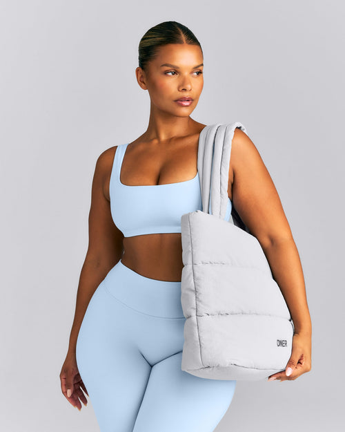 Quilted Tote Bag | Platinum Gray