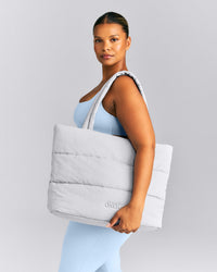 Quilted Tote Bag New Branding | Platinum Gray