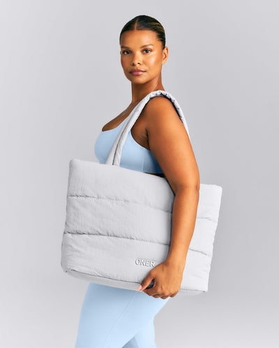 Quilted Tote Bag New Branding | Platinum Gray