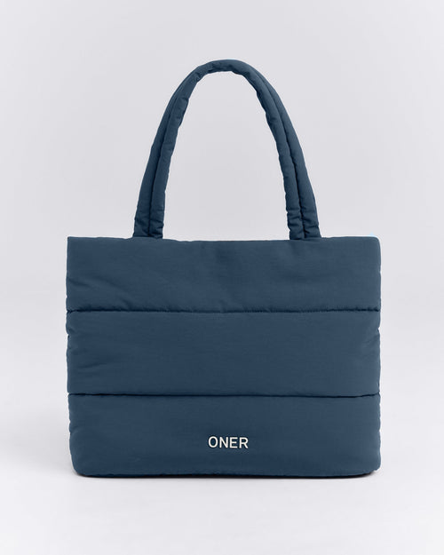 Quilted Tote Bag | Storm Blue