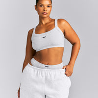 Seamless Scoop Neck Bralette | Gray Marl