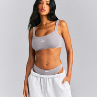 Seamless Scoop Neck Bralette | Warm Zinc Gray