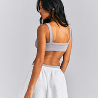 Seamless Scoop Neck Bralette | Warm Zinc Gray