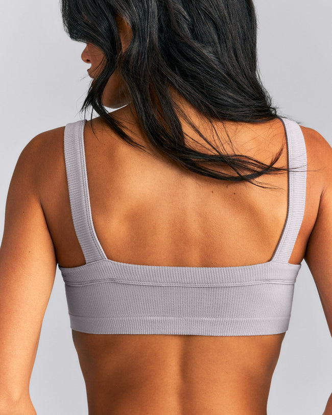 Seamless Scoop Neck Bralette | Warm Zinc Gray