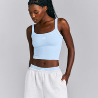 Seamless Scoop Neck Tank Top | Mist Blue