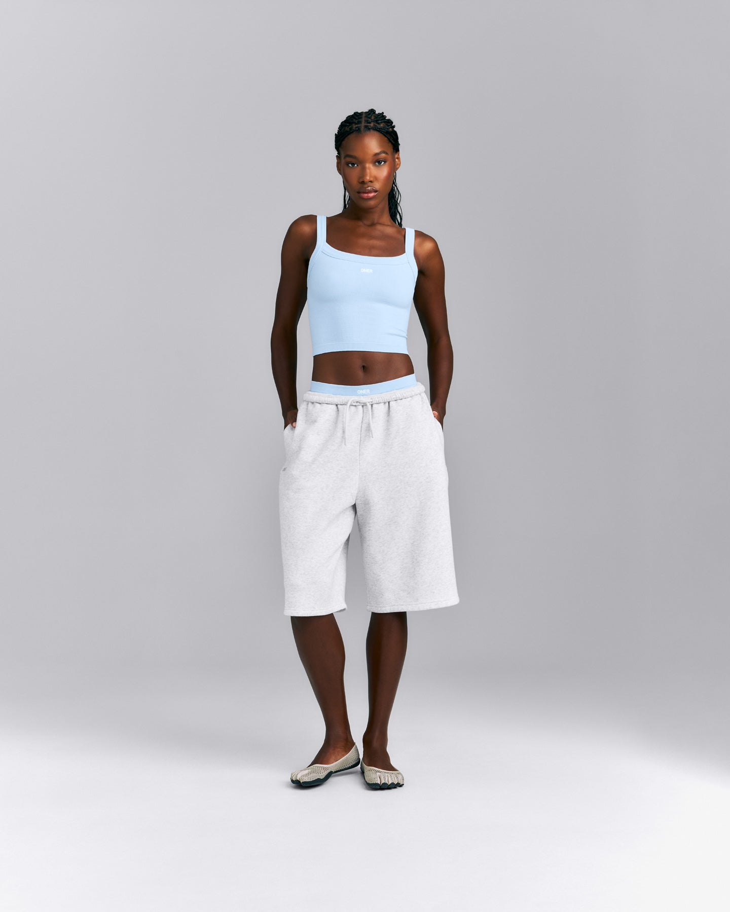 Seamless Scoop Neck Tank Top | Mist Blue