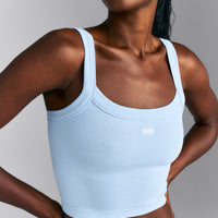 Seamless Scoop Neck Tank Top | Mist Blue