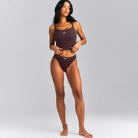 Seamless Scoop Neck Tank Top | Plum Brown