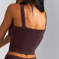 Seamless Scoop Neck Tank Top | Plum Brown