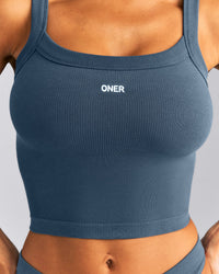 Seamless Scoop Neck Tank Top | Storm Blue