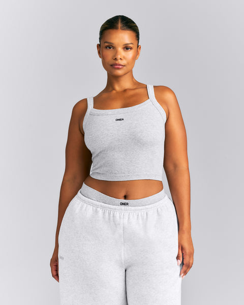 Seamless Scoop Neck Tank Top Gray Marl | Oner Active US