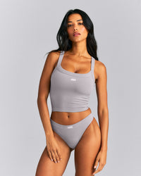 Seamless Scoop Neck Tank Top | Warm Zinc Gray