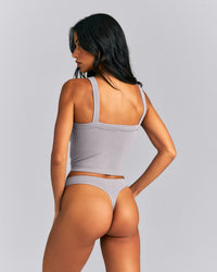 Seamless Scoop Neck Tank Top | Warm Zinc Gray