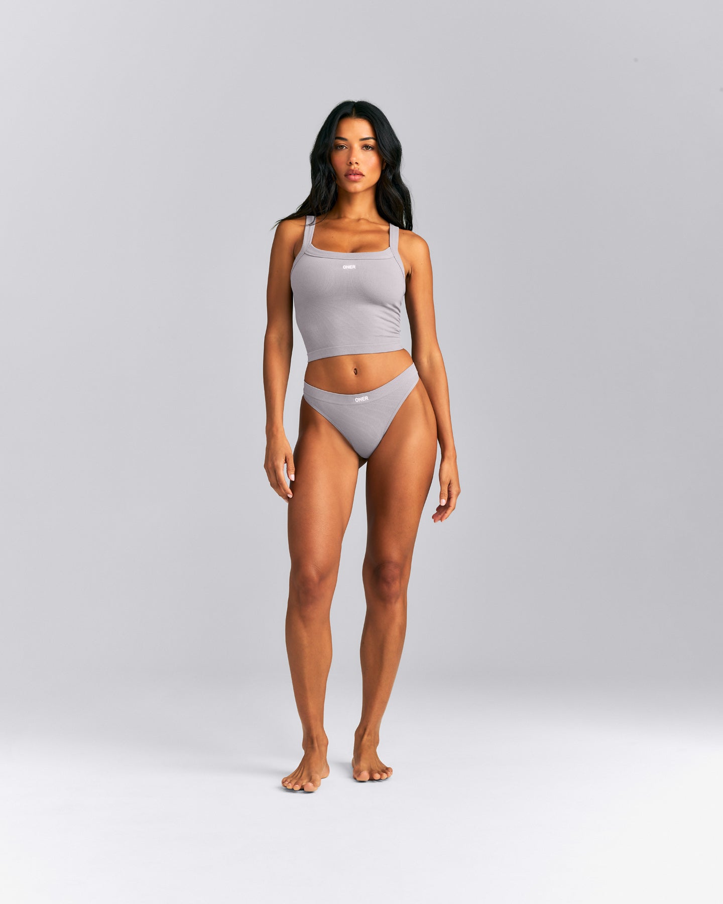 Seamless Scoop Neck Tank Top | Warm Zinc Gray