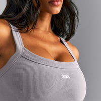 Seamless Scoop Neck Tank Top | Warm Zinc Gray