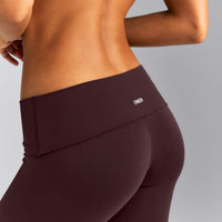 SoftMotion™ Fold Over Capri Leggings New Branding | Plum Brown