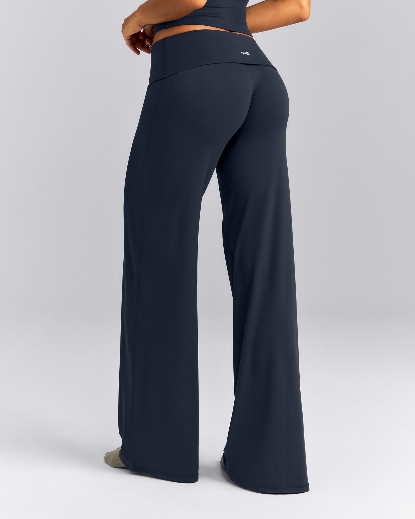 SoftMotion™ Fold Over Mid Rise Straight Leg Pants New Branding | True Blue