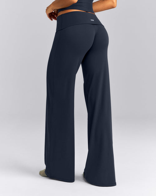 SoftMotion™ Fold Over Mid Rise Straight Leg Pants | True Blue