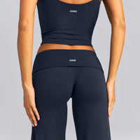 SoftMotion™ Fold Over Mid Rise Straight Leg Pants New Branding | True Blue
