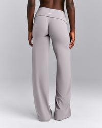 SoftMotion™ Fold Over Mid Rise Straight Leg Pants New Branding | Zinc Gray