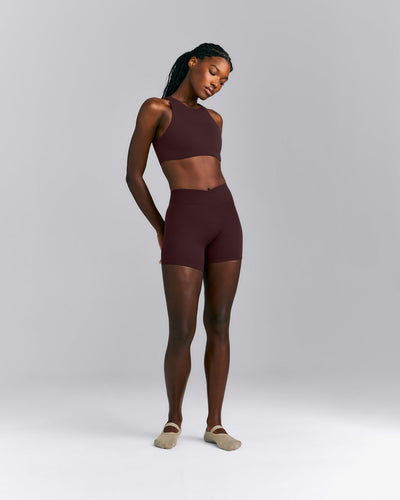 SoftMotion™ High Neck Sports Bra New Branding | Plum Brown