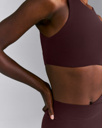 SoftMotion™ High Neck Sports Bra New Branding | Plum Brown