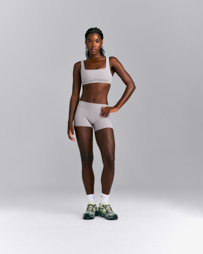 SoftMotion™ Mid Rise Micro Shorts 4" | Zinc Gray