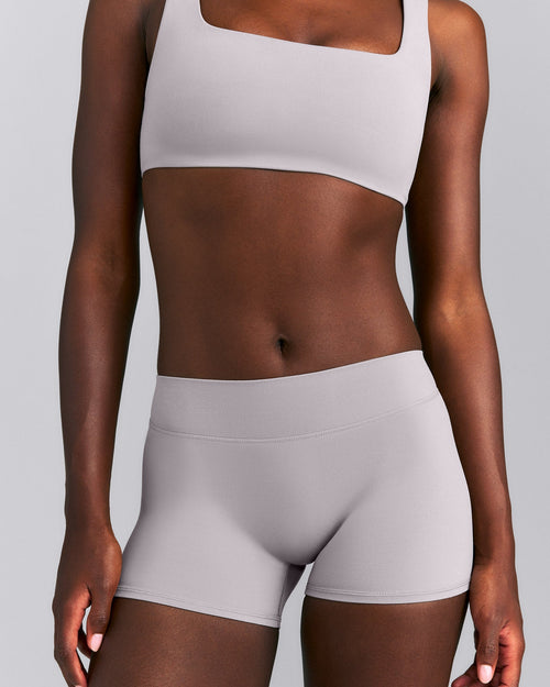 SoftMotion™ Mid Rise Micro Shorts 4" New Branding | Zinc Gray