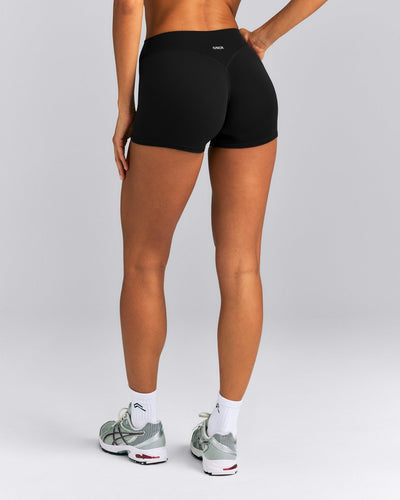 SoftMotion™ Mid Rise Micro Shorts 4" New Branding | Black