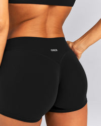 SoftMotion™ Mid Rise Micro Shorts 4" New Branding | Black
